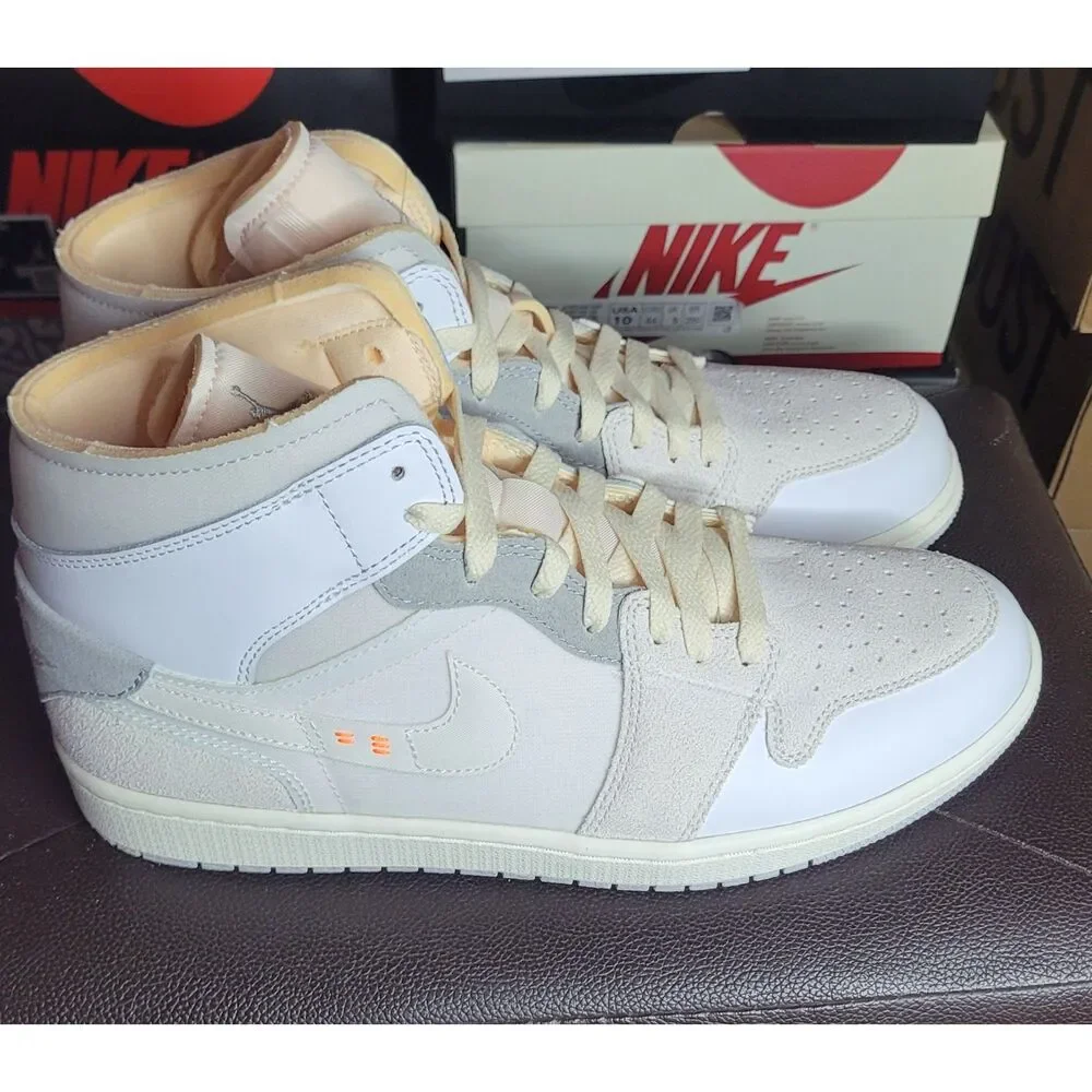 Nike Air Jordan 1 Mid SE Craft Inside Out White Grey DM9652-100 Men’s 10 NEW